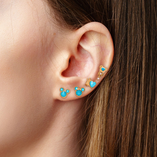 Mickey & Minnie Blue Studs - Sparkle Crew