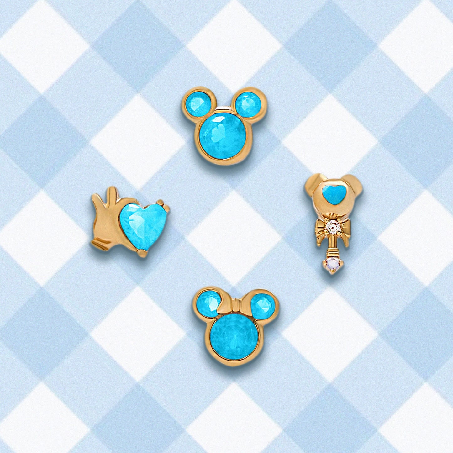 Mickey & Minnie Blue Studs - Sparkle Crew