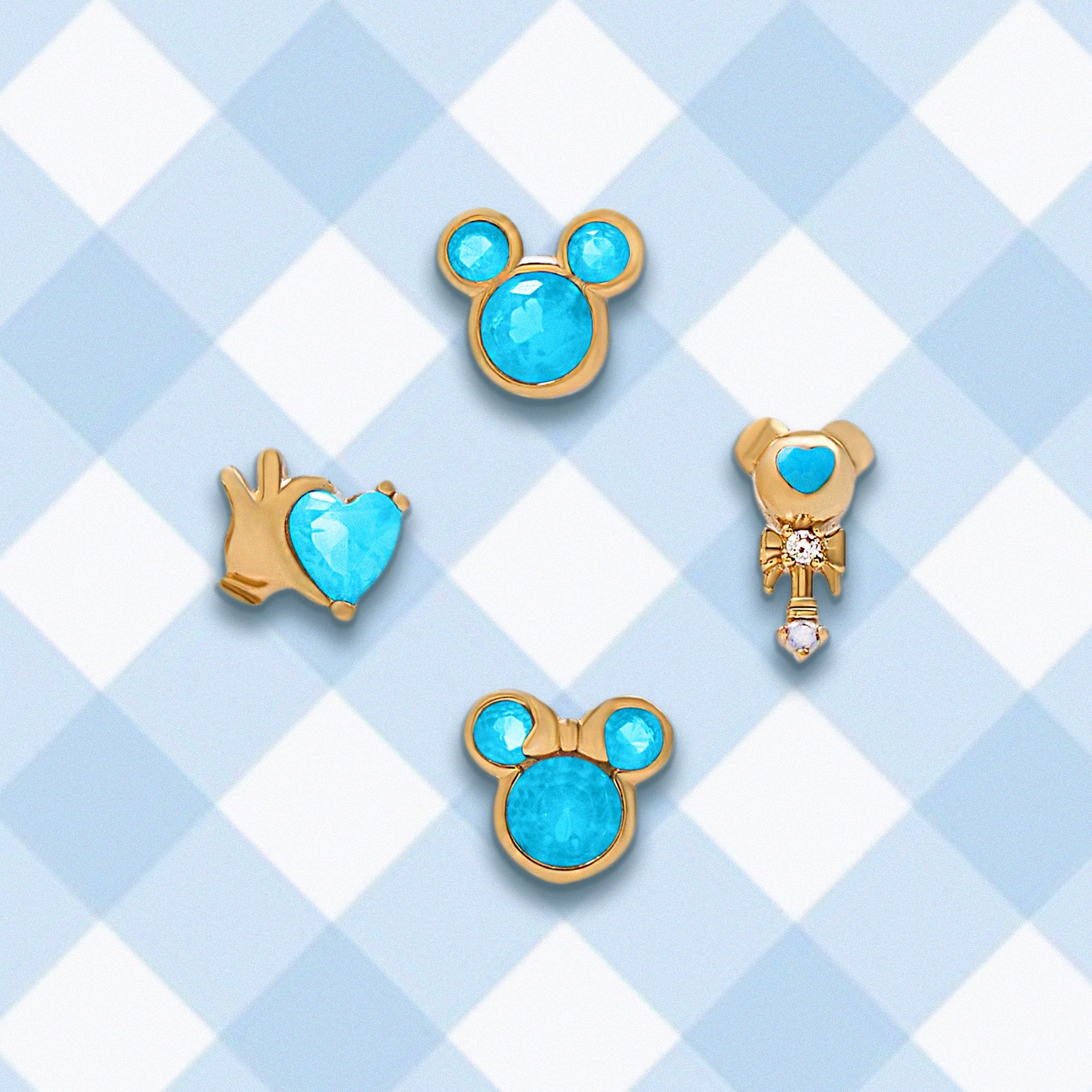 Mickey & Minnie Blue Studs - Sparkle Crew